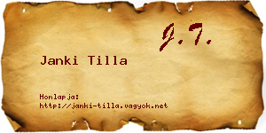 Janki Tilla névjegykártya